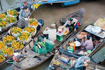 Marché flottant de Cai Rang - une caractéristique unique du delta du Mékong