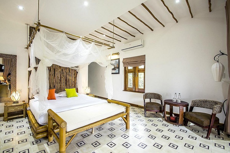 4 hôtels luxe delta Mékong Island Lodge chambre
