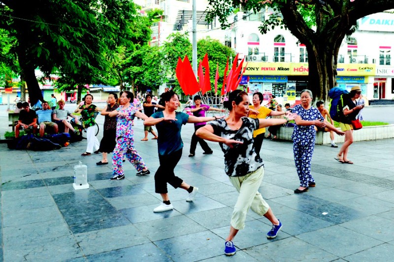 aérobic dans les espaces publics