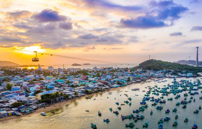 Beauté magique de l'île de Phu Quoc vue d'en haut