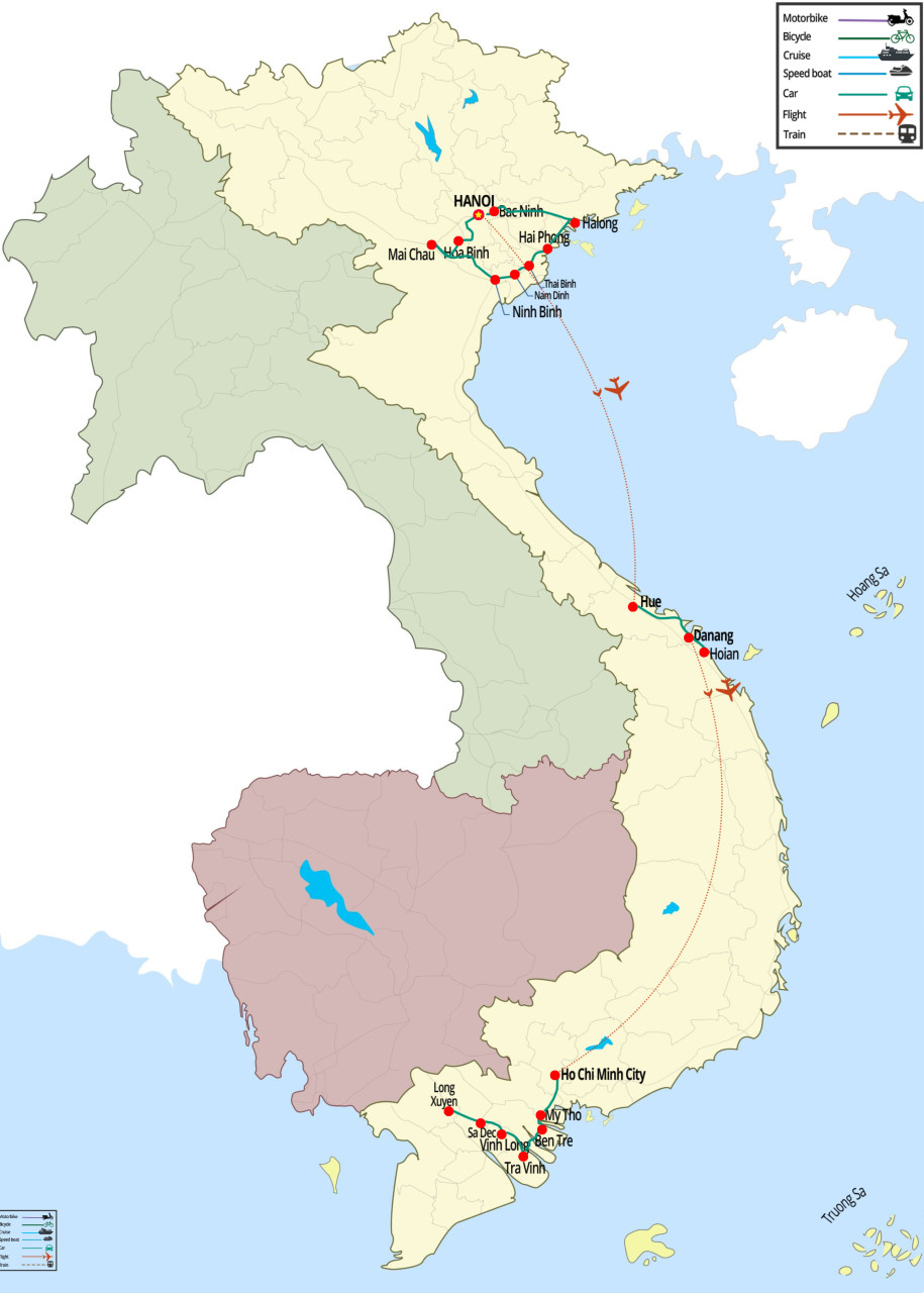 Itinéraire de circuit de 14 jours au Vietnam (du Nord au Sud)