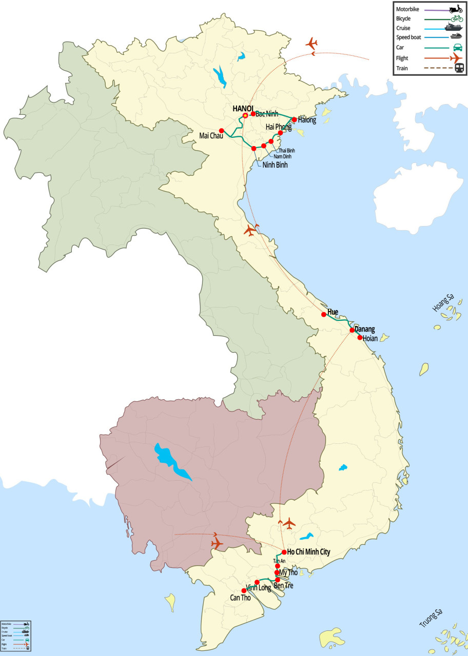 Itinéraire de circuit 14 jours au Vietnam ( Du Sud au Nord)