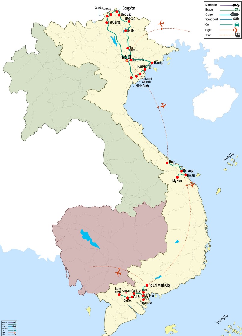 circuit vietnam, circuit au vietnam,itinéraire vietnam