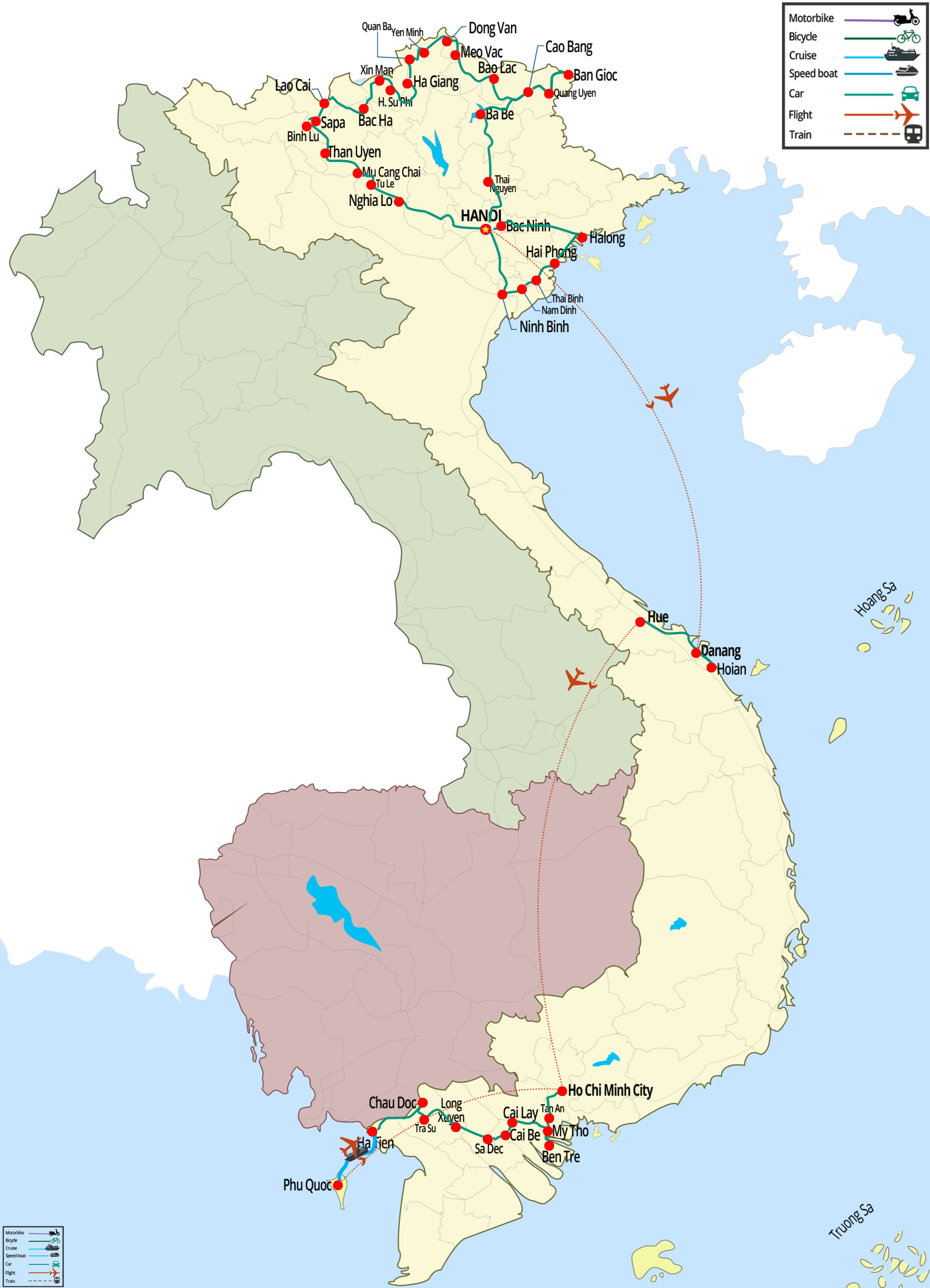 Circuit au Vietnam en un mois: 3 options d'itineraires à profiter absolument!