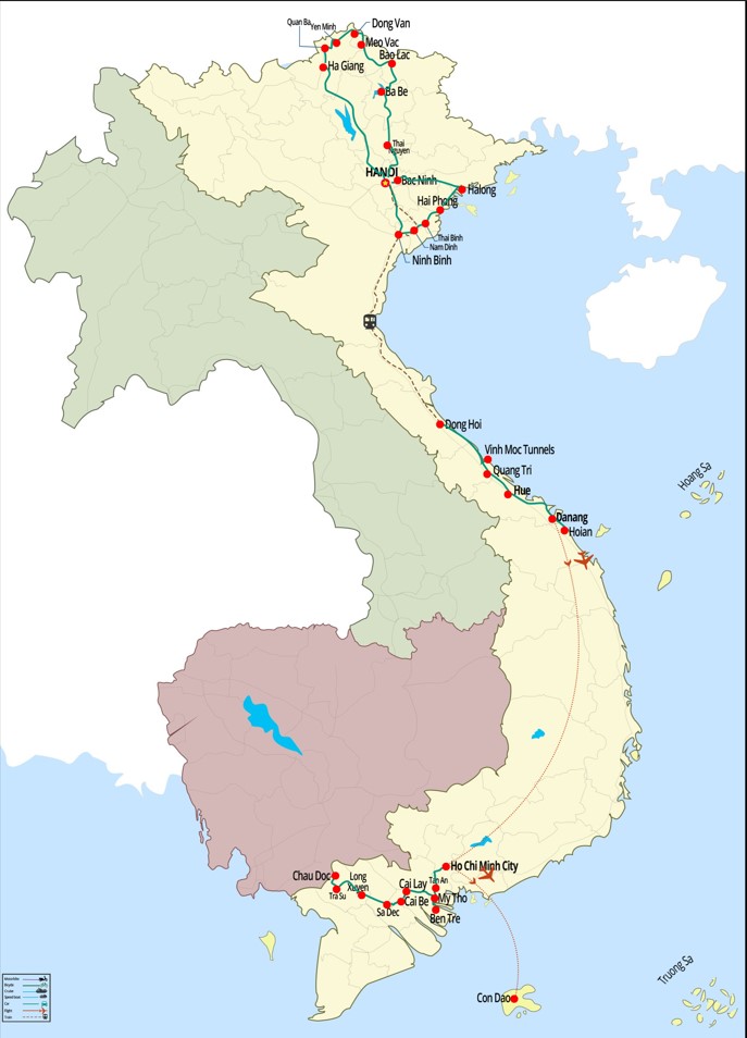 Circuit au Vietnam en un mois: 3 options d'itineraires à profiter absolument!