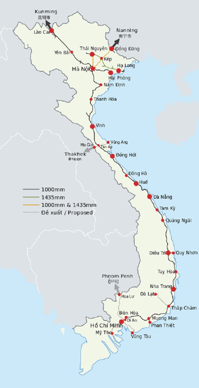 guide voyage train nuit Vietnam carte