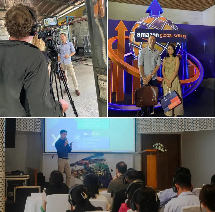 Guillaume lors d'événements, networking et conférences à Ho Chi Minh Ville. Photo : lepetitjournal.com