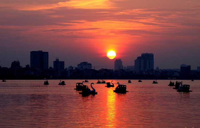 hanoi lac ouest coucher soleil