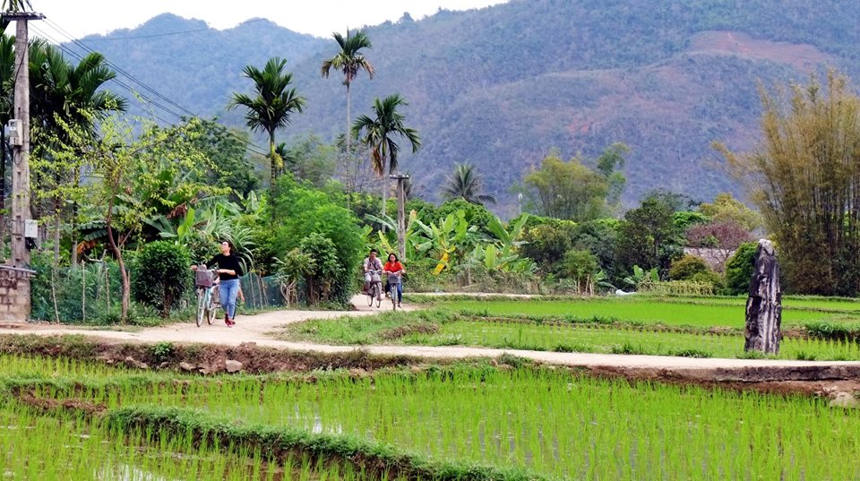 balade à velo au village de Buoc à Mai Chau
