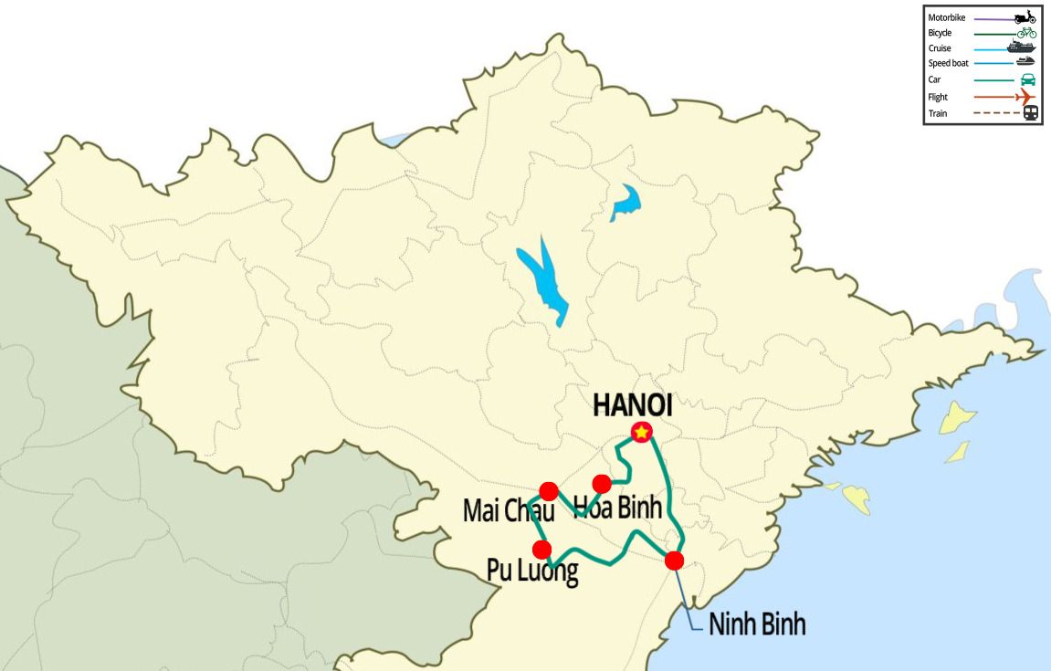 Circuit - Mai Chau - Pu Luong - NInh Binh