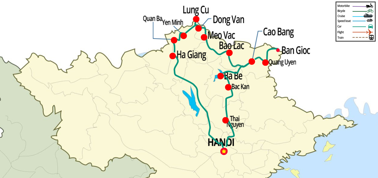 Circuit au Nord Est du Vietnam