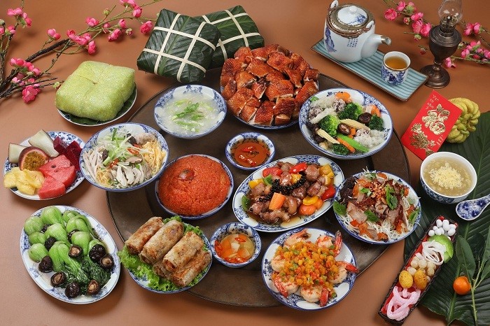 Un repas du tết vietnam