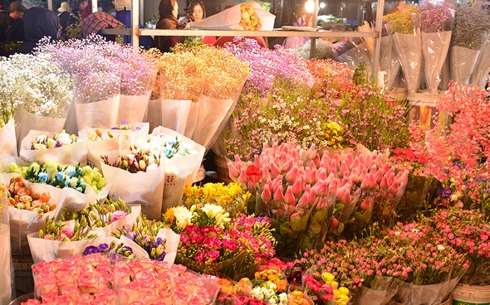marche de fleurs Quang Ba 