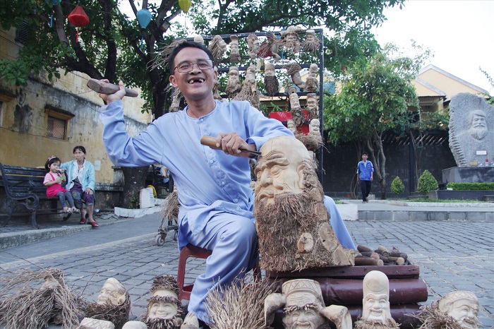 statue racine bambou artisan